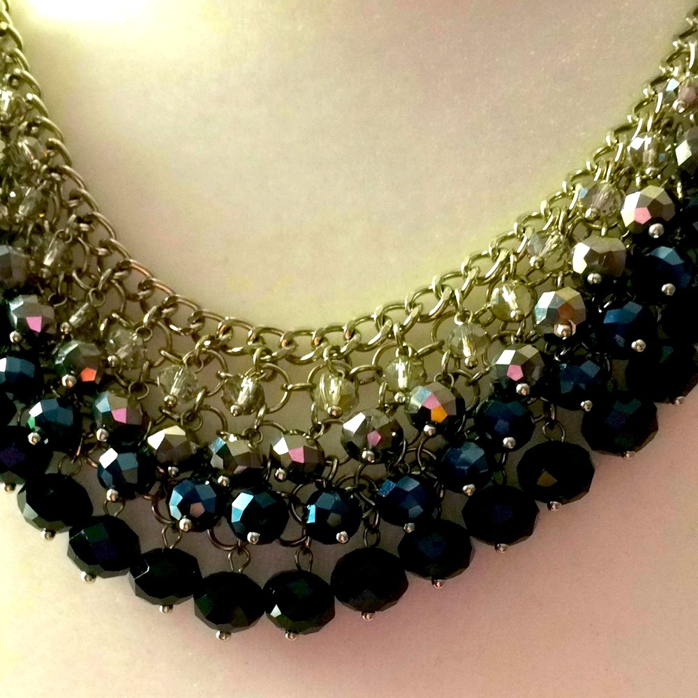 Ali-Khan New York 17 inches 3 tiers bead necklace